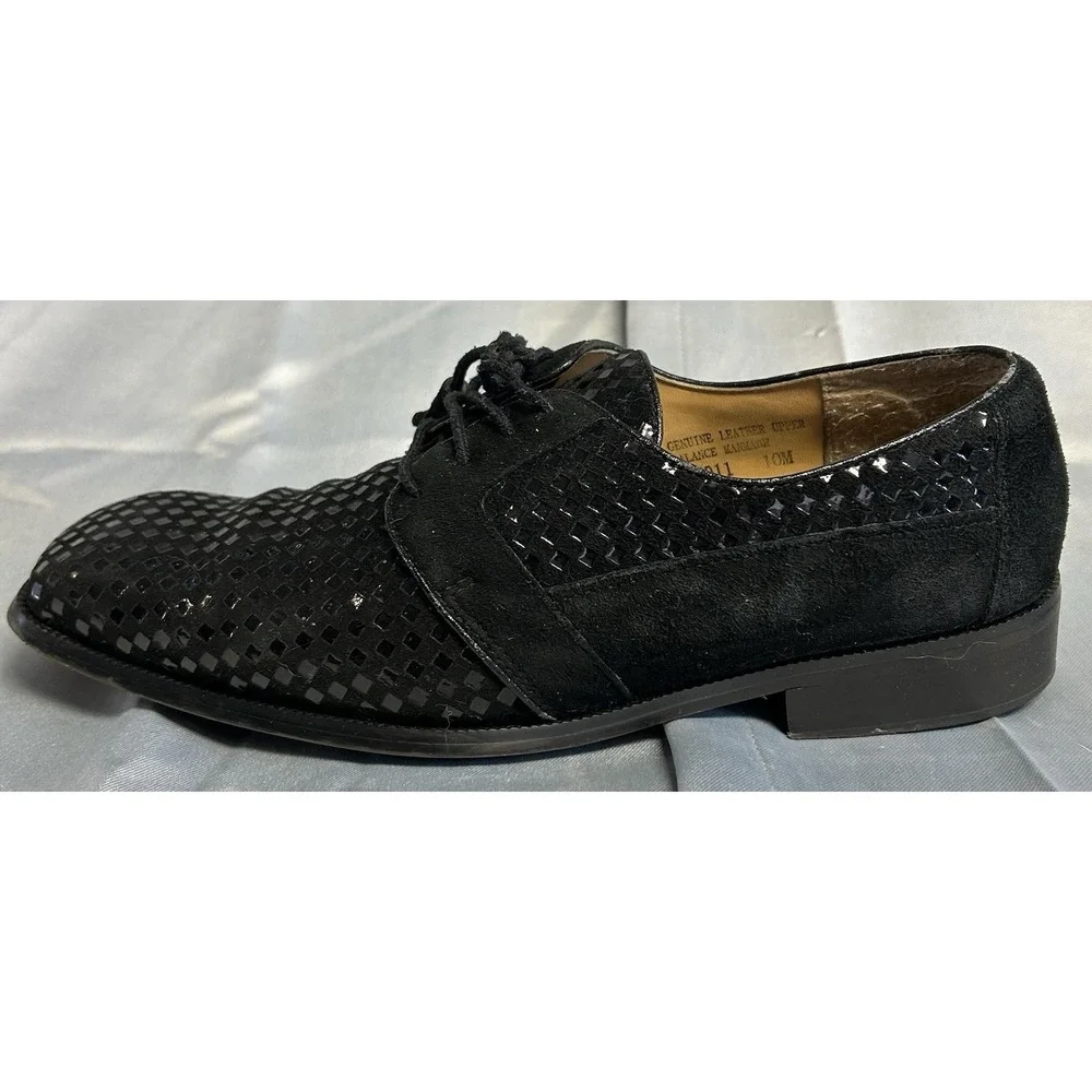 Giorgio Brutini Men's Oxford 10M Black Suede Sparkle Mirrors Jewel Prep 155911